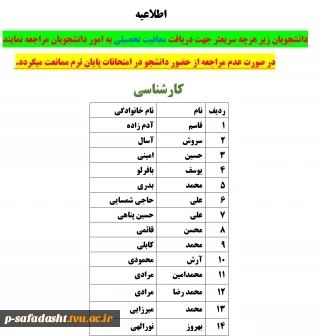 دانشجویان فاقد معافیت تحصیلی